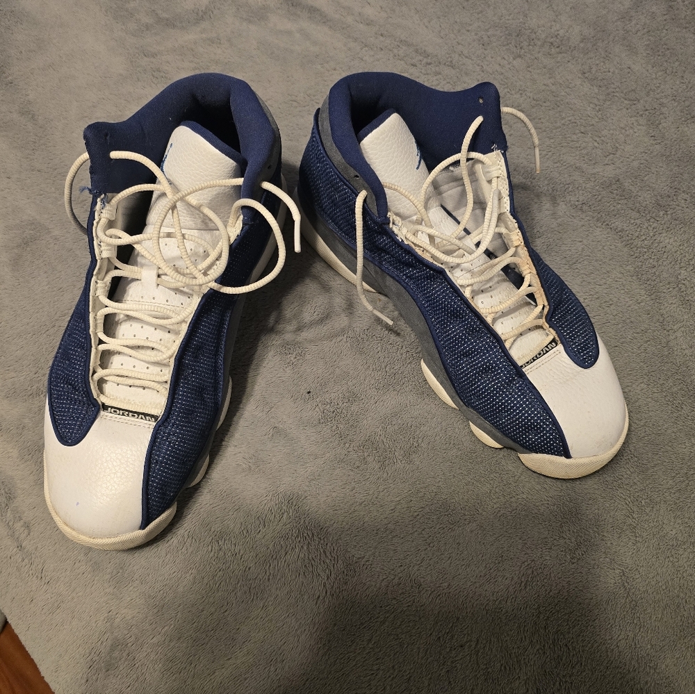 Men's Blue and White Sneakers Jordan 13's - Picture 3 of 4